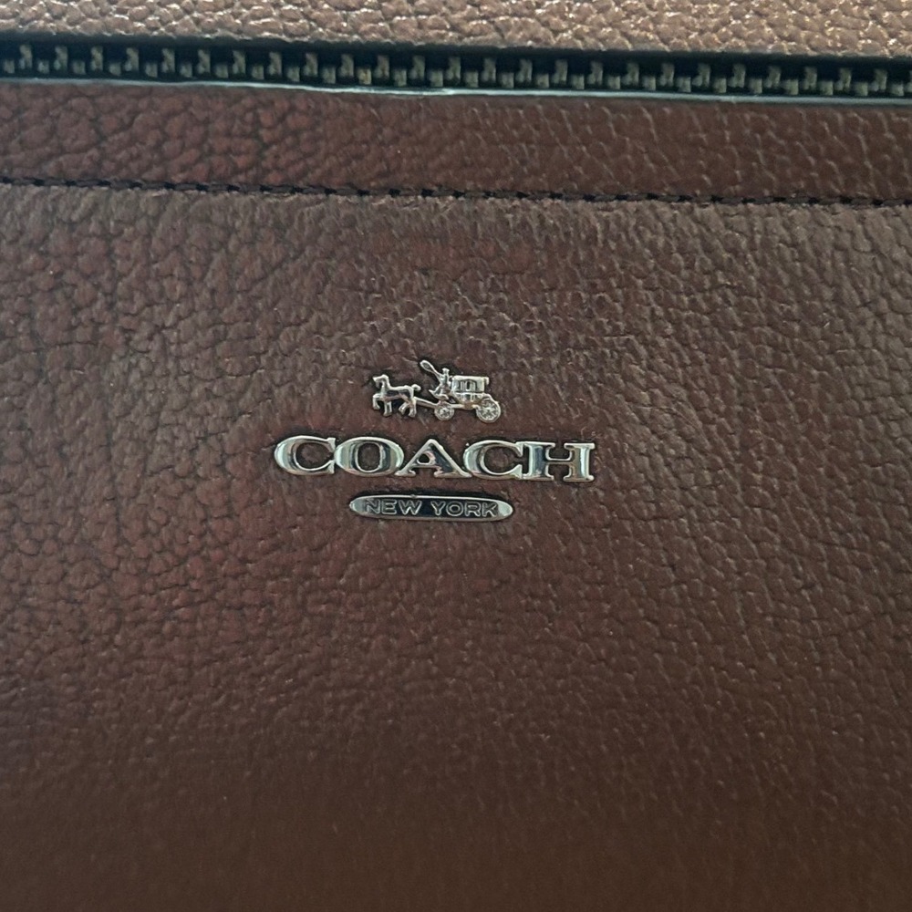 Coach Primrose Satchel Tote Bronze Metallic Pebbled Leather Gunmetal Hardware - Picture 7 of 16